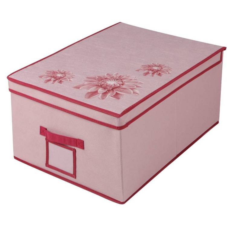 Короб для хранения "Хризантема", Д500 Ш400 В250, розовый, бордовый, UC-81 фото на RBNG