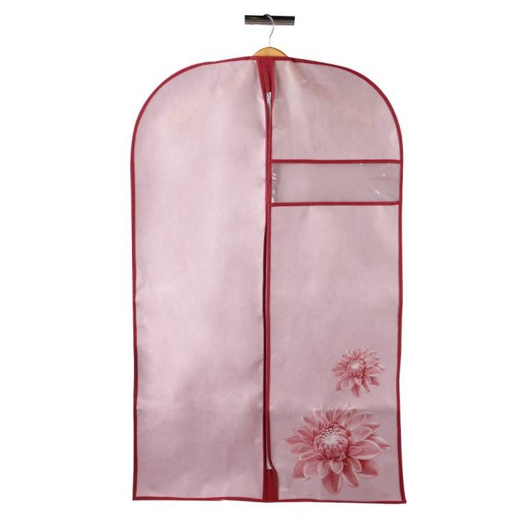 Чехол для одежды "Хризантема", Д1000 Ш600, розовый, бордовый, UC-79 фото на RBNG