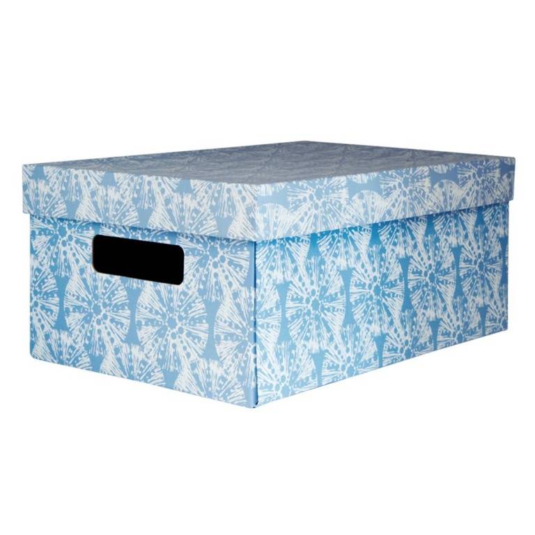 Складная коробка с крышкой "Nature Sea", Д370 Ш270 В170, белый, голубой, SZ-01 L фото на RBNG